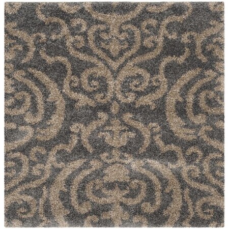 Safavieh Shag Square Area RugGrey & Beige 4 x 4 ft. SG462-8013-4SQ